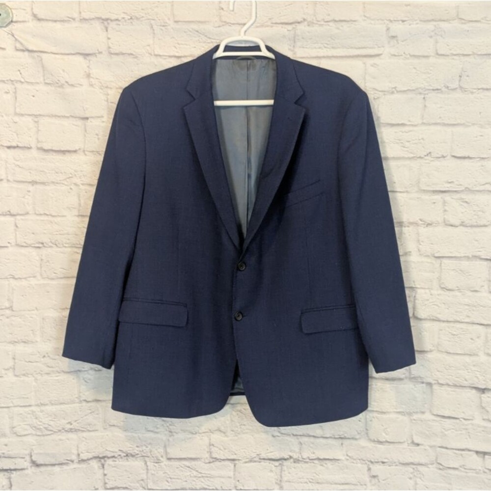 JB Britches Blazer‎ Men’s 48R Logan Blue Suit Jacket Wool Blend